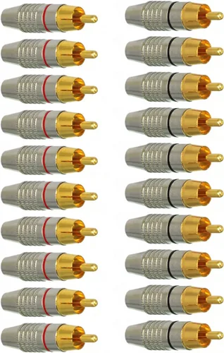 Miniatura 5 de CESS RCA Plug Solder Gold Audio Video Adaptador Cable Conector (20 unidades)