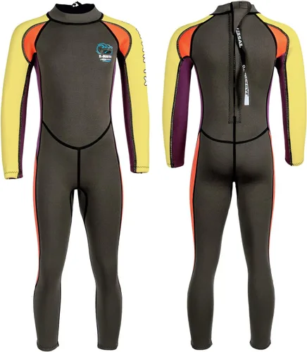 Traje de neopreno completo para niños de 0.098 pulgadas (0.098 in), protección UV, mantiene el calor, trajes de neopreno de manga larga para gris