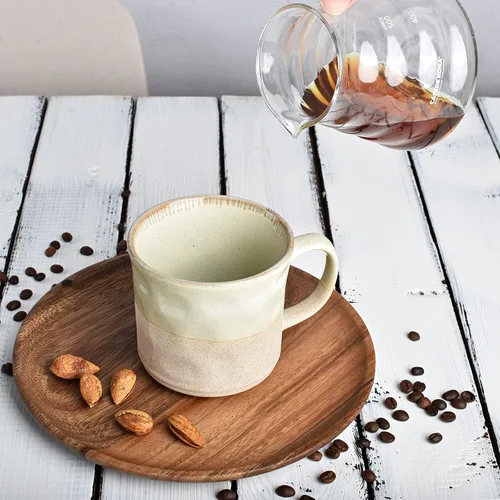 Miniatura 5 de Bosmarlin Taza de café grande de cerámica, taza de té grande para oficina y hogar, 18 onzas, apta para lavavajillas y microondas, 1 unidad (verde, 1)
