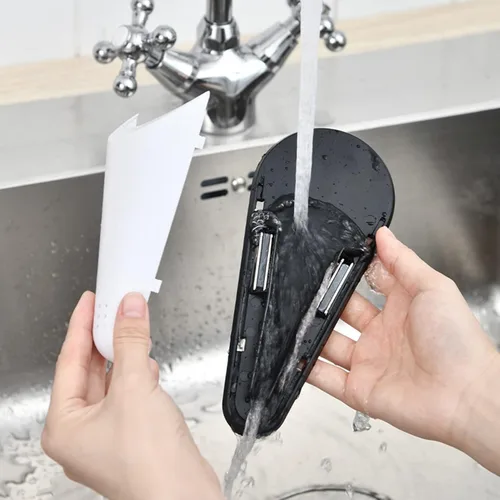 Miniatura 5 de Soporte de tijera con absorción magnética y diseño de agujeros de drenaje, caja de almacenamiento de tijeras para refrigerador desmontable