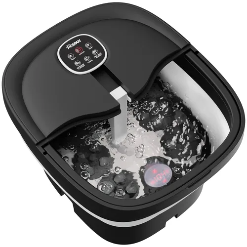 HOSPAN Masajeador Eléctrico Plegable para Pies, Hidromasaje con Calor, Burbujas, Control Remoto y 24 Bolas de Masaje Shiatsu Motorizadas. Spa para