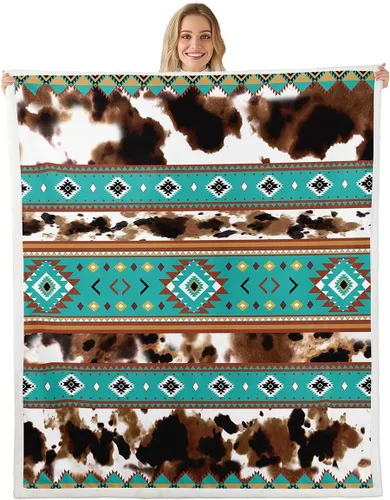 Miniatura 10 de Manta de vaquero occidental, manta de lana para niños y niños, del suroeste de Estados Unidos, decoración de habitación de adultos, diseño tribal