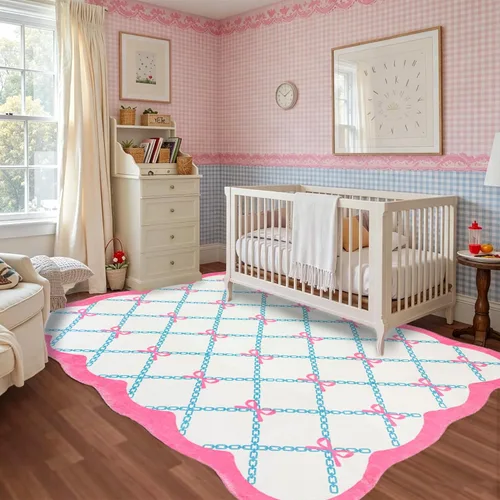 Miniatura 13 de USTIDE Butterflys Alfombra para Niños 5X7/55"x78" Alfombra de Área Lavable a Máquina para Dormitorio de Niñas Alfombra Suave para Sala de Estar Sala