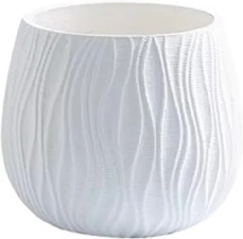 Miniatura 8 de Flower Pots Floor Plant Pots Cement Large Round Planters Simple Water Pattern Pattern Solid Color Green Plants Floriculture Flower Pots Plant Beige