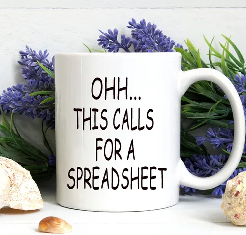 Miniatura 4 de WENSSY Accountant Gifts - Taza de hoja de cálculo, Oh This Calls For a Spreadsheet taza, regalo divertido para jefe de contabilidad CPA hombres