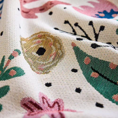Miniatura 8 de VANJOROY Cobija fina bohemia, 100% algodón tejido a mano sudoccidental con decoración floral de granja reversible, cobija para todas las estaciones