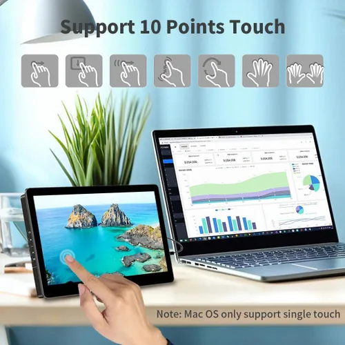 Miniatura 3 de Monitor portátil con pantalla táctil, monitor externo 1080P de 15.6 pulgadas con lápiz óptico MPP incluido, IPS, FHD, 100% sRGB, 400 nits, soporte
