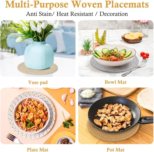 Miniatura 6 de Billbotk Salvamanteles de 8 pulgadas para platos calientes, ollas calientes y sartenes, 6 almohadillas calientes resistentes al calor, soportes