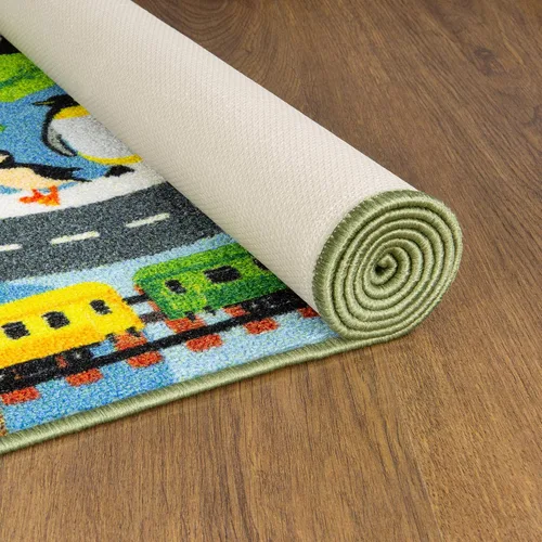 Miniatura 6 de KC Cubs 8x10 Alfombra de Carretera con Animales Safari para Coches de Juguete – Alfombra de Juego Educativa para Niños, Pequeños, Guardería, Aula