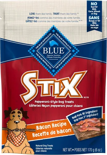 Miniatura 17 de Blue Buffalo Stix Pepperoni-Style - Golosinas para perros hechas con ingredientes naturales, receta de carne de res, bolsa de 13 onzas