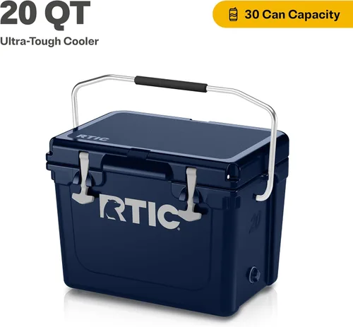 Miniatura 2 de RTIC Enfriador ultra resistente, caja de cofre de hielo aislada dura para playa, bebida, camping, picnic, pesca, barco, barbacoa Azul marino