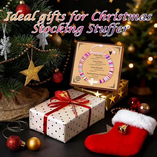 Miniatura 28 de Regalos navideños para niños, niñas adolescentes, mujeres, linda pulsera de cruz para niñas, regalos de Navidad cristianos para mujeres, ideas