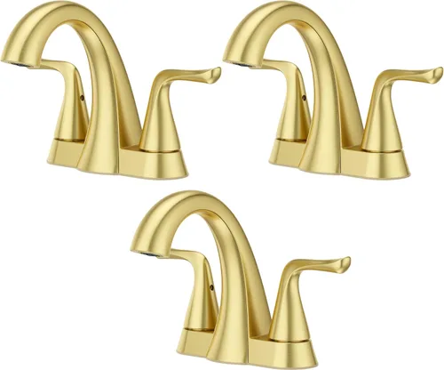 Miniatura 13 de Pfister Willa LF042MALBG - Grifo para lavabo de baño, control único, 1 mango, orificio único, certificado NSF, acabado dorado cepillado, LF042MALBG