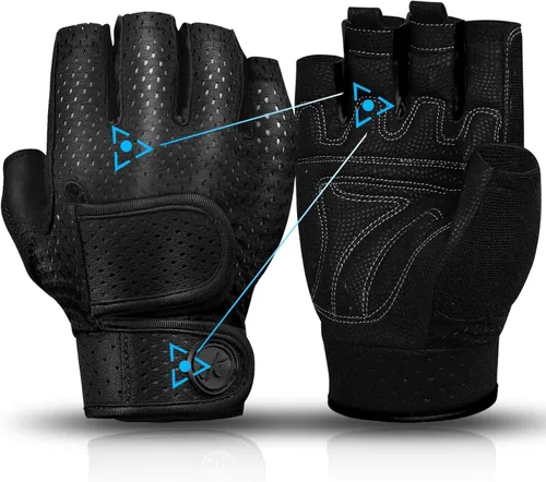 Guantes de entrenamiento MOREOK con acolchado para levantamiento de pesas para hombres/mujeres, [Gel de 3MM] guantes sin dedos de agarre para