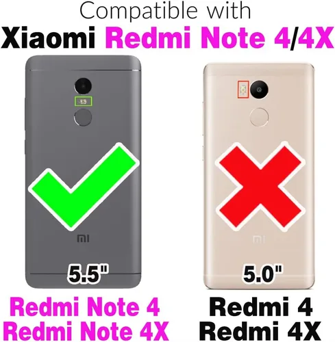 Miniatura 2 de Asuwish Funda compatible con Xiaomi Redmi Note 4/4X y protector de pantalla de vidrio templado, accesorios de celda, fundas protectoras suaves