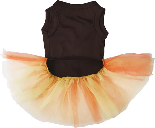 Miniatura 2 de Petitebella Vestido de cachorro de pavo arcoíris (marrón/naranja, talla XS)