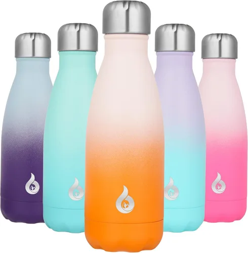 Miniatura 59 de BJPKPK Botella de Agua Aislada 17oz Botellas de Agua de Acero Inoxidable Apta para Lavavajillas Metal Térmica Mantiene Frío y Caliente, Gris Niebla