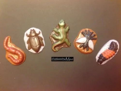 Miniatura 2 de Creepy Crawlers Worm Beetle Fly Caterpillar Lizard Chocolate Candy o Jabón Molde