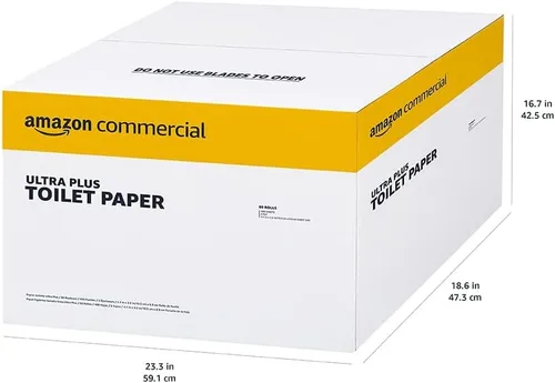 Miniatura 7 de AmazonCommercial Papel higiénico ultra plus de 2 capas/Papel para baño, seguro para fosa séptica, Certificado FSC, sin perfume, 400 hojas por rollo