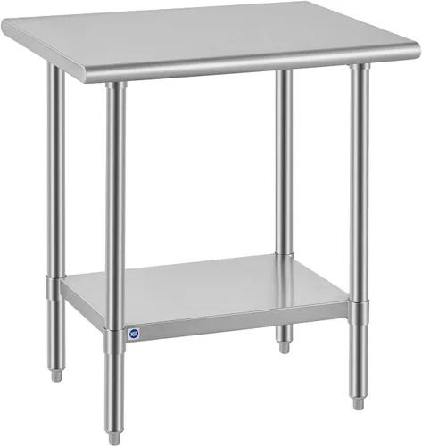 Miniatura 43 de Mesa de acero inoxidable para preparación y trabajo con protector contra salpicaduras, 24x72 pulgadas