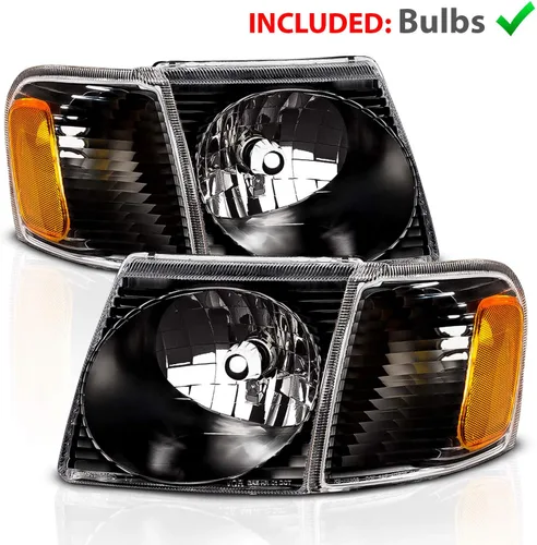 Miniatura 2 de AmeriLite Faros delanteros de repuesto para Ford Explorer Sport/Sport Trac Crystal Black 2001-2005 con lámpara de esquina, pares, lado del pasajero