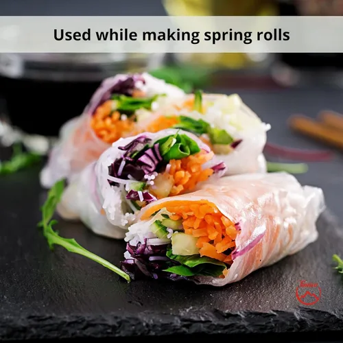 Miniatura 2 de TANISA Envoltura orgánica del papel del arroz integral, rollos frescos de los envoltorios del papel del arroz del rollo de la primavera sin gluten
