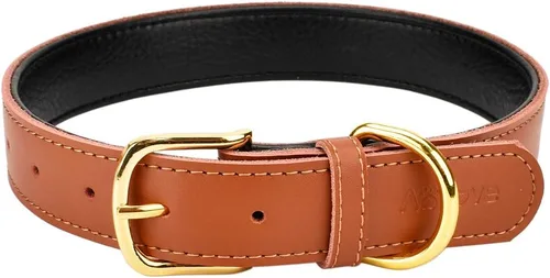 Miniatura 10 de Collares de cuero para mascotas, acolchados, para gatos, cachorros, perros pequeños y medianos, Negro