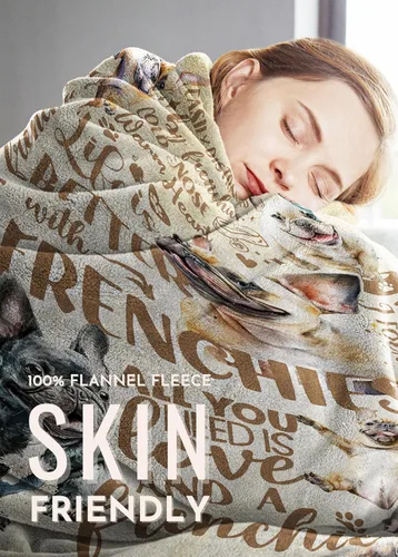 Miniatura 2 de Huglanket Regalos de bulldog francés, regalos franceses para mujeres, manta de franela súper suave y agradable a la piel, 50 x 65 pulgadas