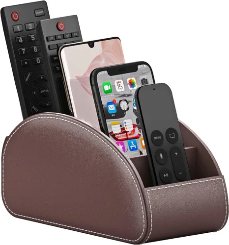Miniatura 10 de Thipoten Soporte para Control Remoto, Organizador/Almacenamiento/Bandeja de Cuero Sintético para Controles Remotos, Anteojos de Lectura, Suministros