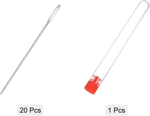 Miniatura 3 de HARFINGTON Agujas de costura grandes de 2.36 pulgadas, agujas de coser de acero inoxidable, agujas de bordar, agujas de coser a mano con botella