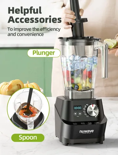 Miniatura 10 de Nuwave Infinity - Licuadora comercial, licuadora resistente para batidos con motor de cobre de 2.5HP y cuchillas cortadas con láser, dura 100 años