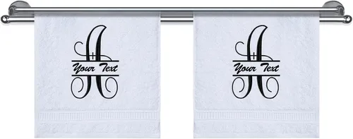 Miniatura 45 de Toallas con monograma, calidad de hotel y spa, supersuaves, altamente absorbentes, 100% algodón turco auténtico, juego de 2 toallas de baño