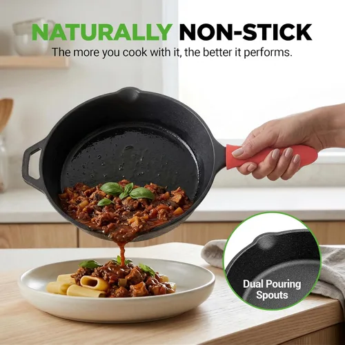 Miniatura 4 de NutriChef 10 "Pre-sazonado de hierro fundido PFOA-Free Horno Cocina Nón