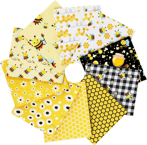 Miniatura 11 de Craftido -25 Opciones- Paquetes de Tela 100% Algodón para Quilting 10pcs Fat Quarters 18"x21"-Peso Medio 5.2 oz- Algodón Suave para Acolchado, Tie