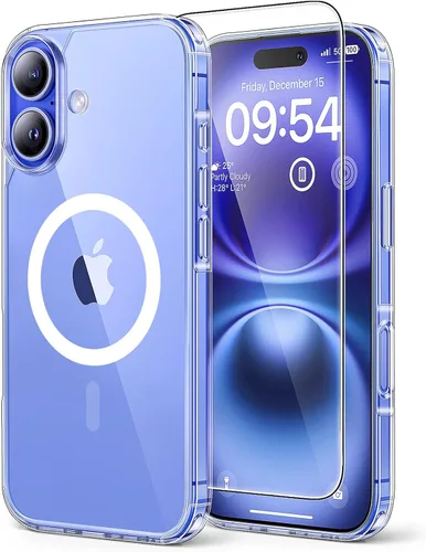 Miniatura 132 de TAURI Funda magnética 2 en 1 transparente para iPhone 14 Pro, compatible con Magsafe [no amarillenta] con protector de pantalla, protección de grado