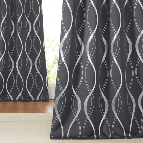 NICETOWN Paneles de Cortinas Opacas para Dormitorio - Tratamiento de Ventanas con Aislamiento Térmico, Ojales Sólidos, Cortinas Opacas con Diseño de