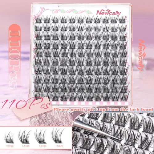 Miniatura 2 de Extensiones de pestañas en racimo naturales, pestañas individuales onduladas, 10-16 mm, para colocar en casa, extensiones de pestañas en racimo