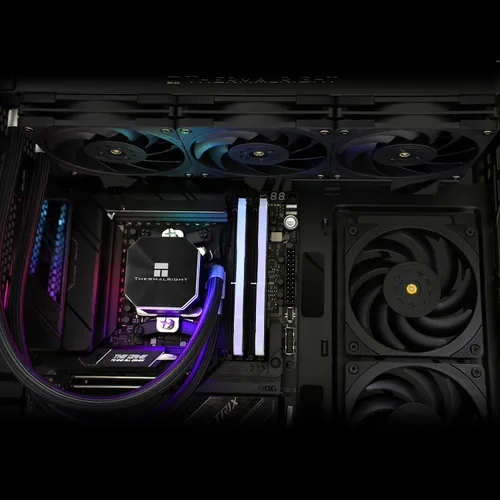 Miniatura 6 de Thermalright Frozen Edge 360 - Enfriador de agua negro para CPU con ventiladores PWM, la velocidad de la bomba es de 2800 RPM, rodamiento S-FDB