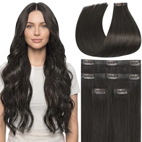 Miniatura 66 de Full Shine Extensiones de cabello humano con pinzas, cabello humano Remy invisible para mujer, color rubio platino, 20 pulgadas, 8 unidades, 4.23 oz
