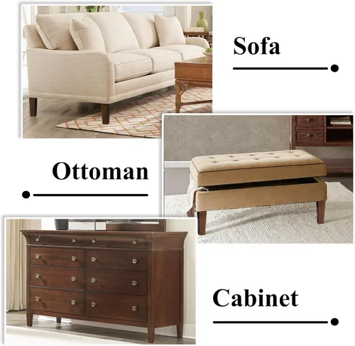 Miniatura 4 de Patas de madera para muebles de 8 pulgadas, juego de 4 patas cuadradas de repuesto, color marrón, para sillón otomano, sillón reclinable, mesa