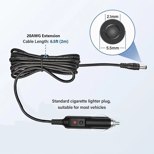 Miniatura 4 de HUZUM Adaptador de Carga de Coche 12V para Todos los Cojines de Masaje de Cuello y Espalda, Reemplazo de Cable de Alimentación Compatible