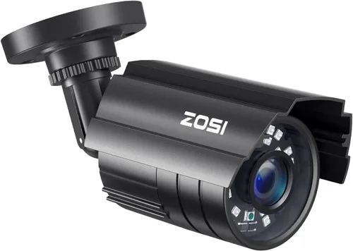 ZOSI Cámara de seguridad 1080P HD TVI para la oficina en casa sistema de vigilancia CCTV Bullet BNC cámara con visión nocturna negro (renovado)