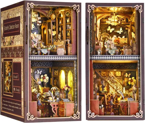 Miniatura 13 de Kit de rincón de libros, kit de casa de muñecas en miniatura para adultos, regalos para familiares y amigos, decoración de estantería