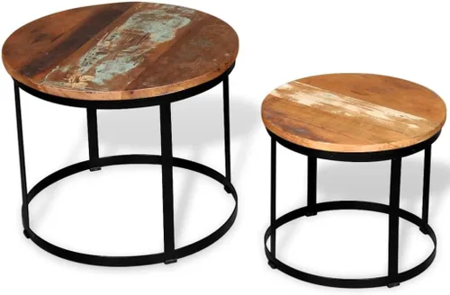 Miniatura 4 de Mesa auxiliar de dos piezas, mesa auxiliar, mesa de centro de almacenamiento elevada, adecuada para sala de estar, oficina, balcón, juego de sala