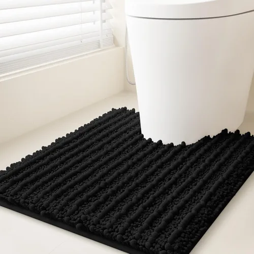 Miniatura 61 de ACCUMTEK - Juego de 2 alfombras de baño de lujo en color beige de 32"x20"+24"x17", alfombras de baño ultra suaves y gruesas absorbentes, alfombra