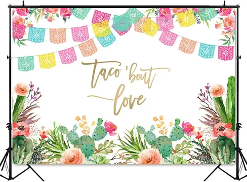 Miniatura 2 de Mocsicka Telón de fondo de amor con temática de fiesta mexicana, decoración de despedida de soltera, boda, compromiso, foto de fondo (7 x 5 pies
