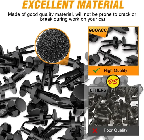 Miniatura 4 de GOOACC 100 Piezas Clip de Revestimiento de Guardabarros Tipo Empuje Retenedor de Nailon Sujetador de Repuesto para Dodge 1996-2015 Jeep Grand 100