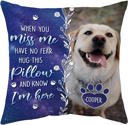 Miniatura 23 de Hyturtle Almohada personalizada conmemorativa de condolencia con inserción - 12"x12" impresa por ambas caras con nombre personalizado y foto