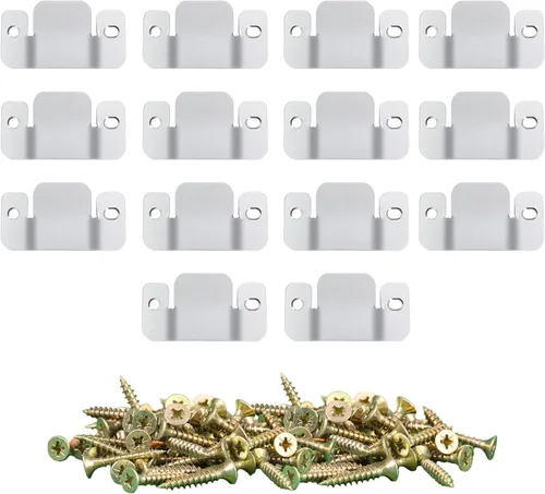 Miniatura 9 de DEEPDREAM 4 conectores seccionales de sofá de metal, conectores de sofá, conector de muebles entrelazados con 25 tornillos.. Negro-4 piezas