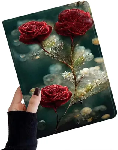 Miniatura 2 de kaidisen Funda de flores compatible con iPad de 9.7 pulgadas, 6ª y 5ª generación, iPad Air/Air 2, diseño de flores, ilustración floral con soporte